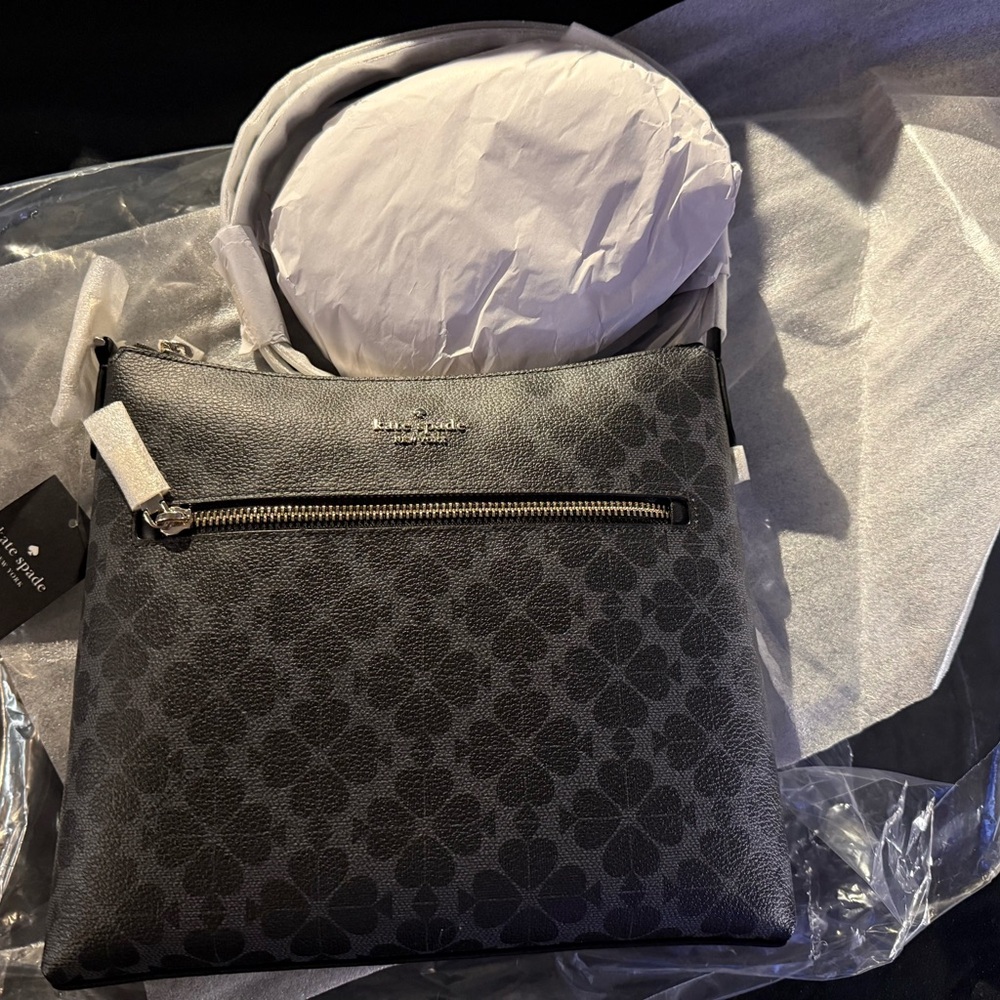 Kate Spade Charcoal Floral Crossbody Bag